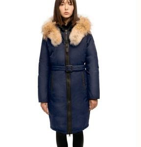 Arctic Parka Navy with Fur Trim